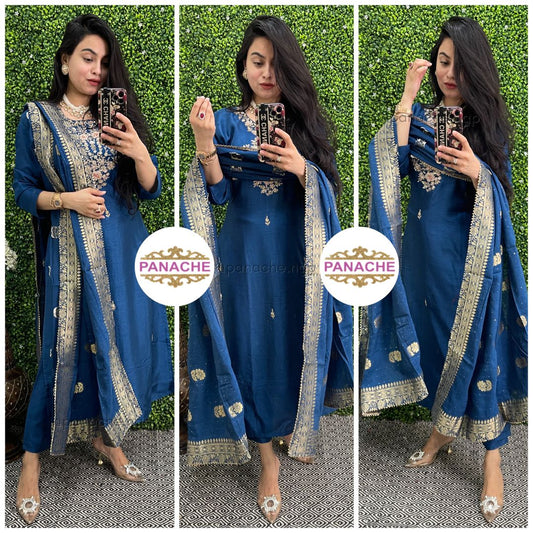 Banarasi dupatta silk sets in bright shades