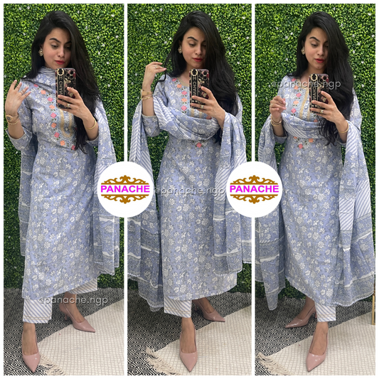 Print on Print Cotton Suit Set