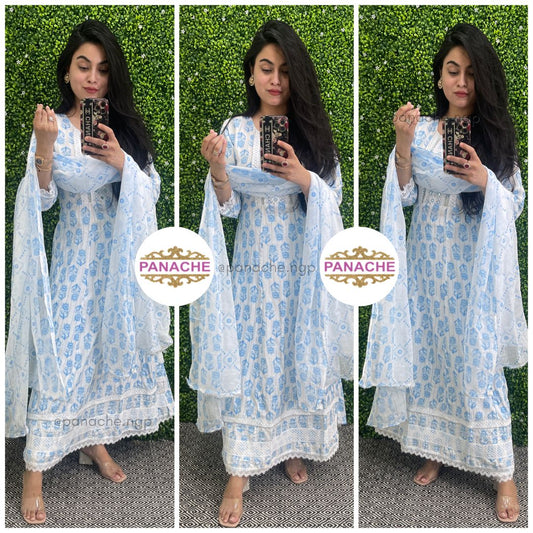 Budget Anarkali sets with Crosia lace