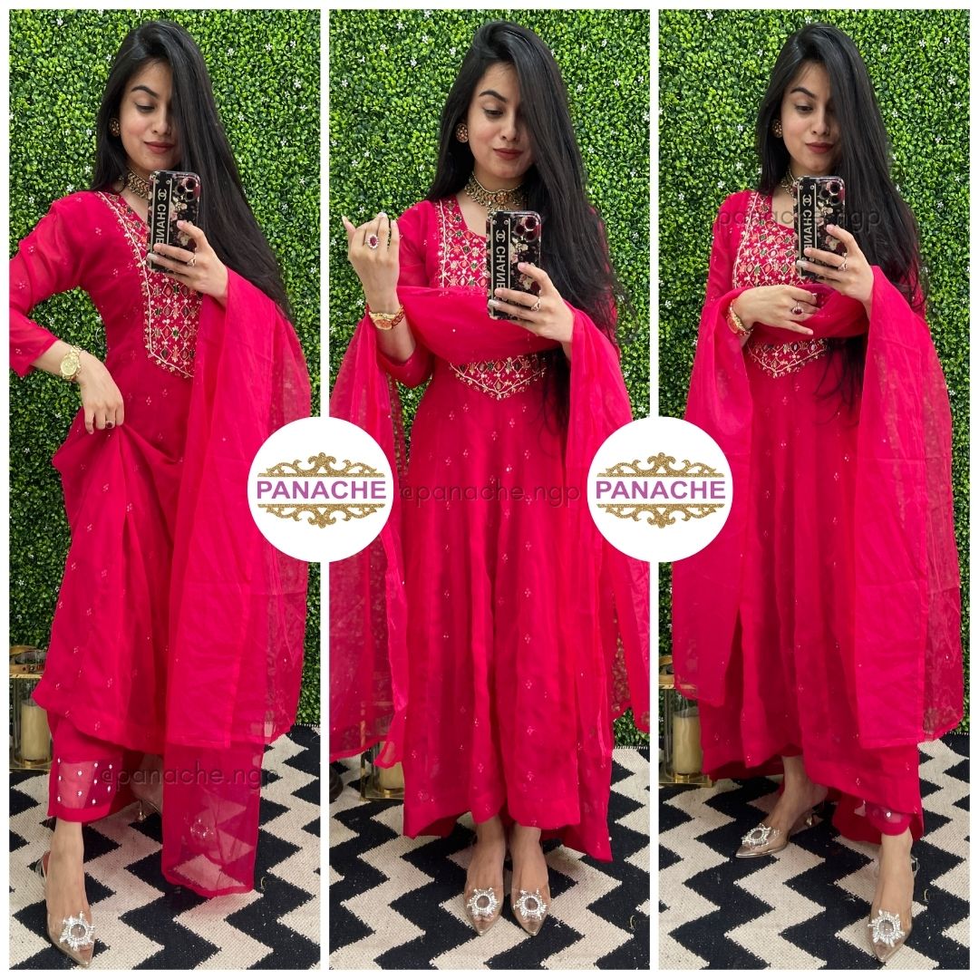 Jannat georgette high low Anarkali sets!