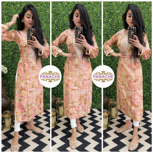 Floral silk Kurtis! (only kurti)