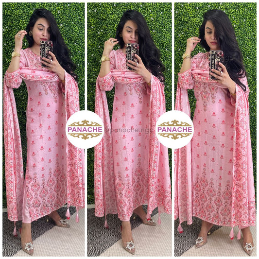 Print on print linen muslin sets