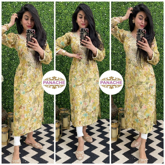 Floral silk Kurtis! (only kurti)