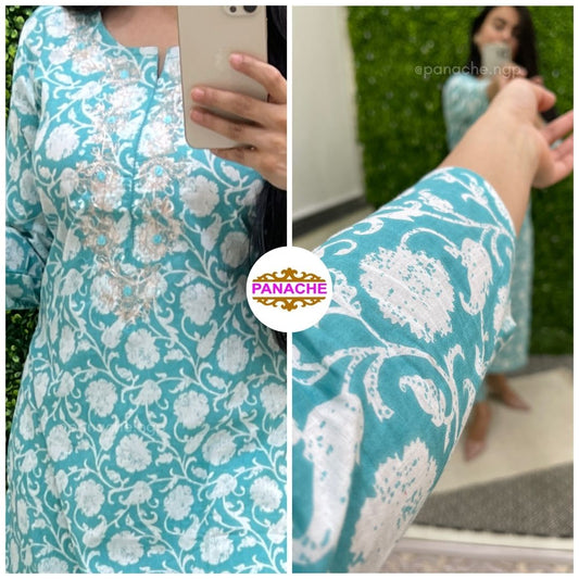 Print on Print Kurta Pant Sets