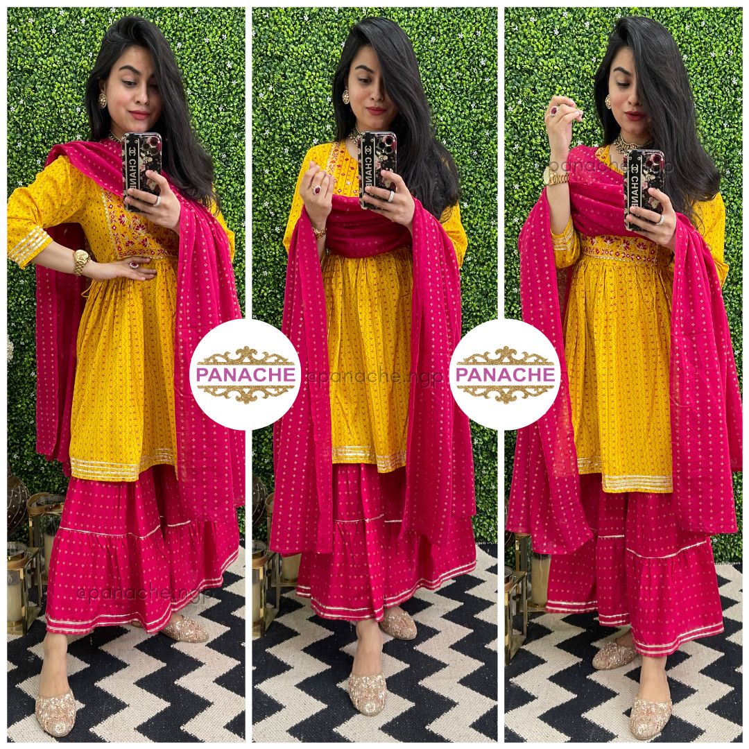 Vibrant sharara set!