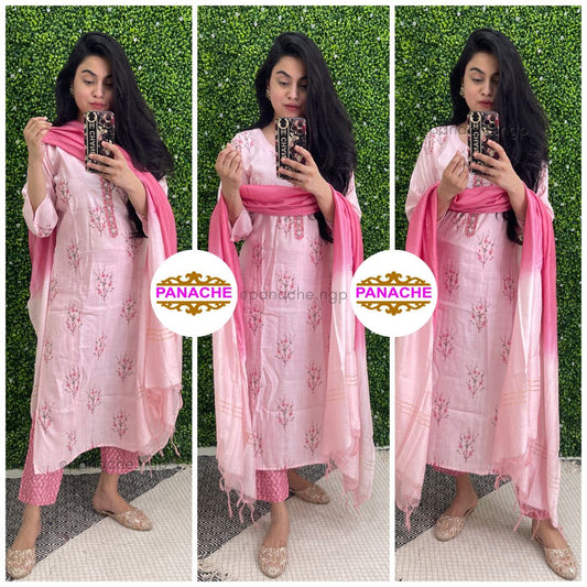 Muslin printed suit set