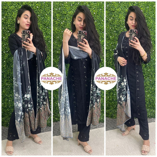 Daily wear suit in black