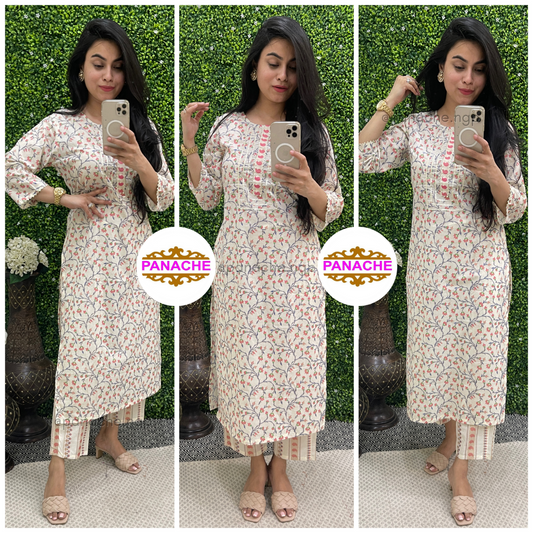 Off-white floral print on print budget set