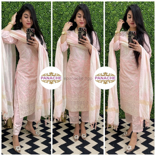 Pink rose budget silk set