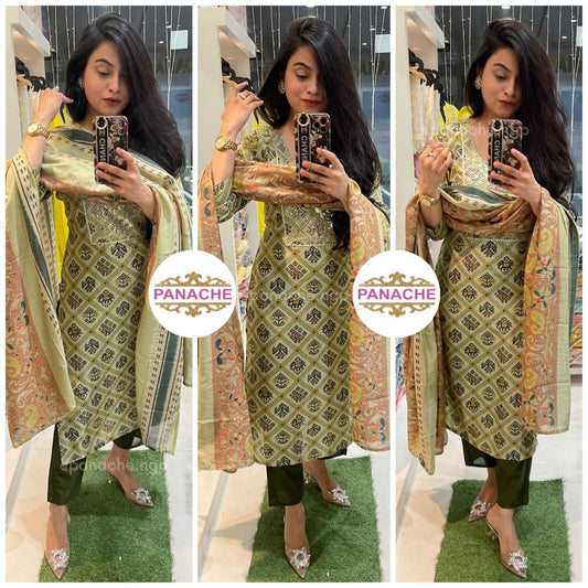 Ajrak Silk Set