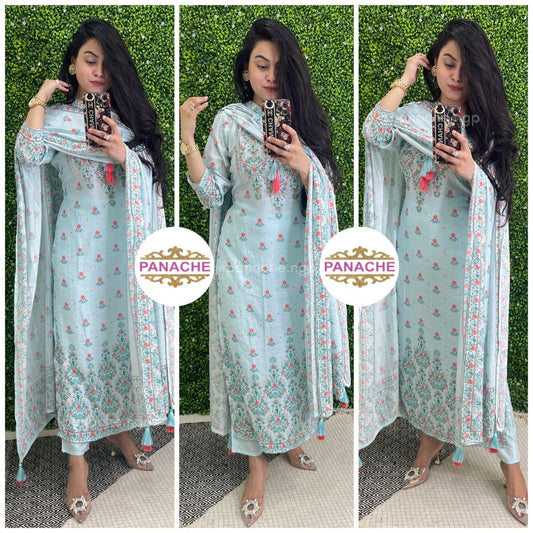 Print on print linen muslin sets