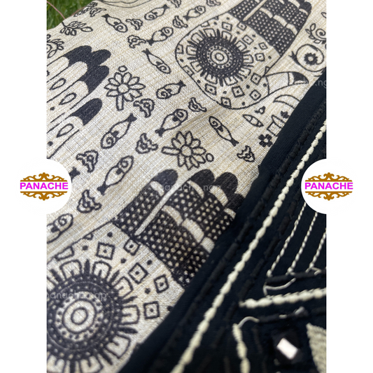 Black Kurta with Embroidery on Yolk