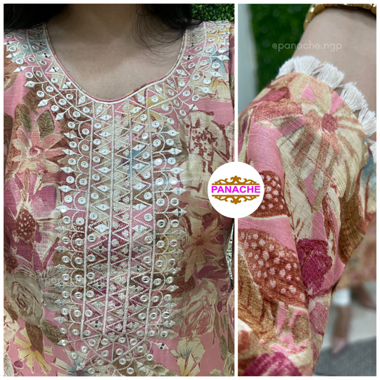 Floral Silk Kurtis